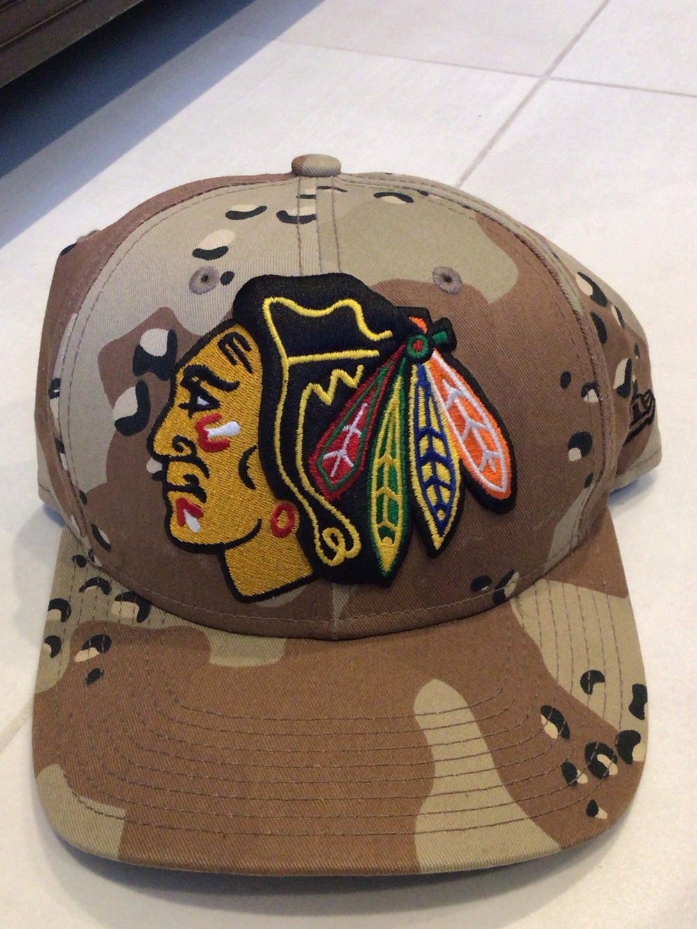 New Era Chicago Blackhawks Camo Snapback Hat - Brown/Tan